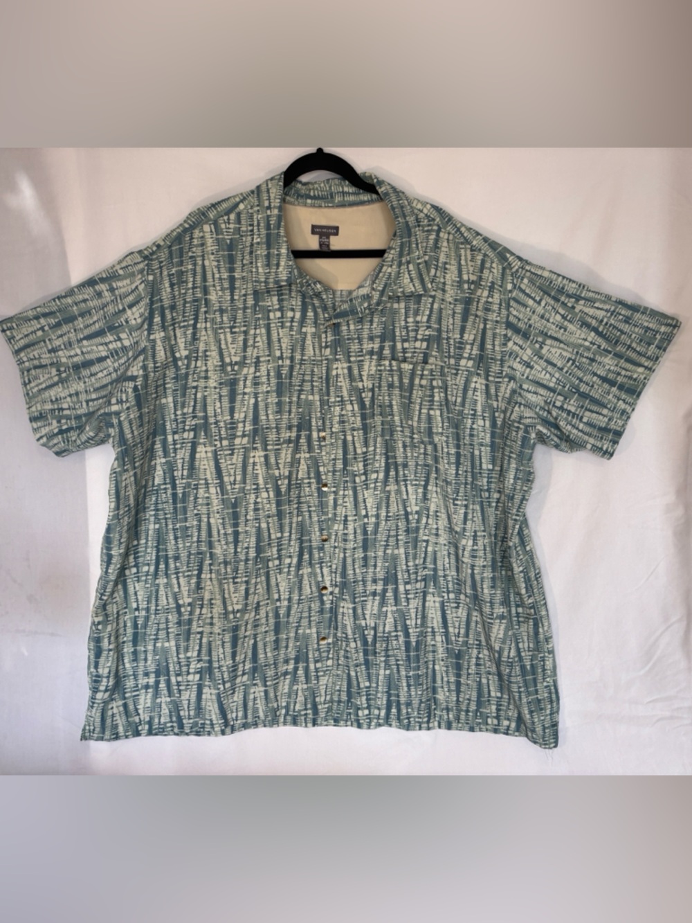 Van Heusen Light Teal Patterned Short-Sleeve shirt